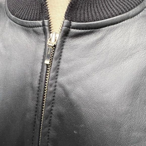 Vintage Pendleton leather and wool zip up jacket black medium - Picture 3 of 5